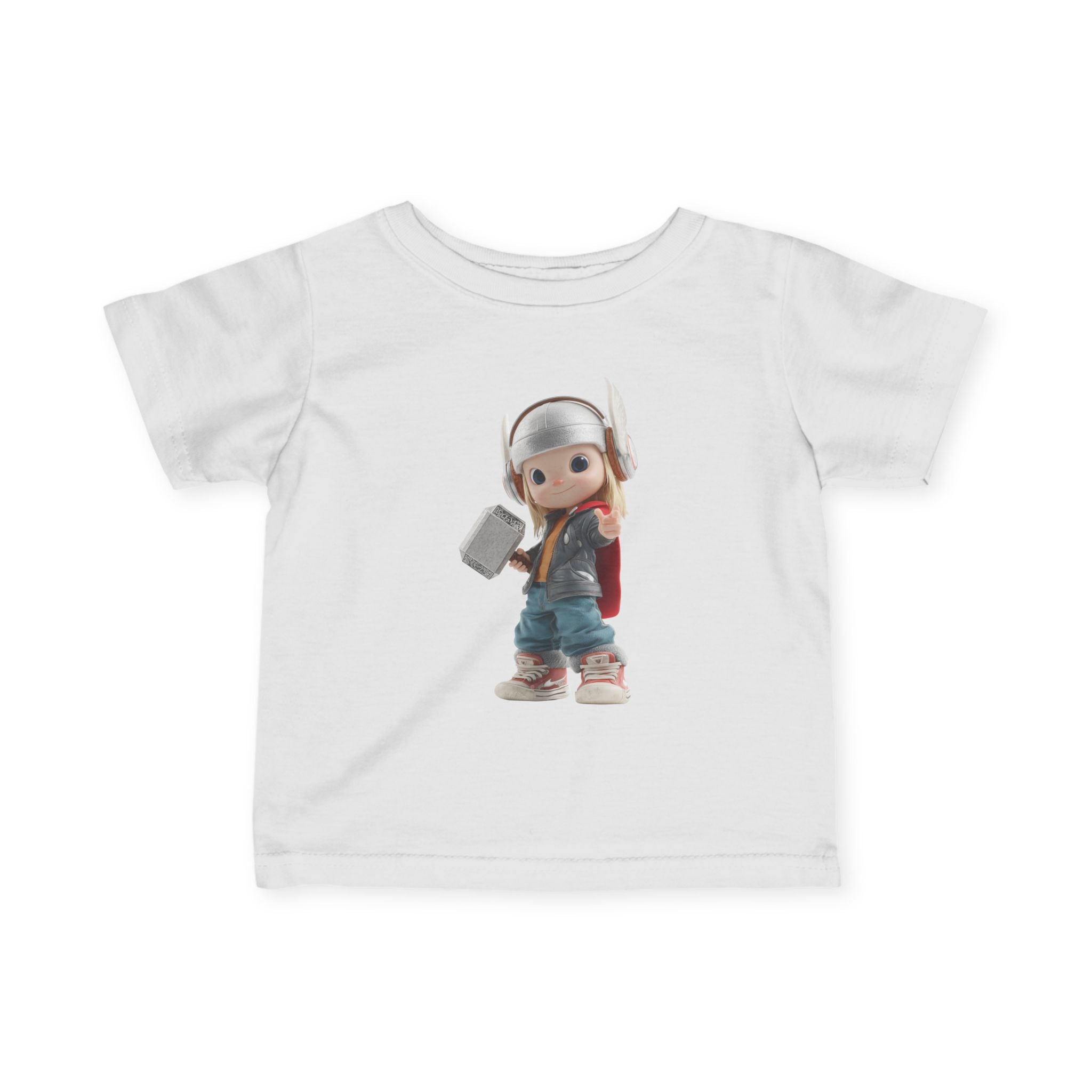 Thor-Inspired Infant Jersey Tee, Baby Superhero Shirt, Cute Toddler Clothing, Kids Birthday Gift, Marvel Character Tee