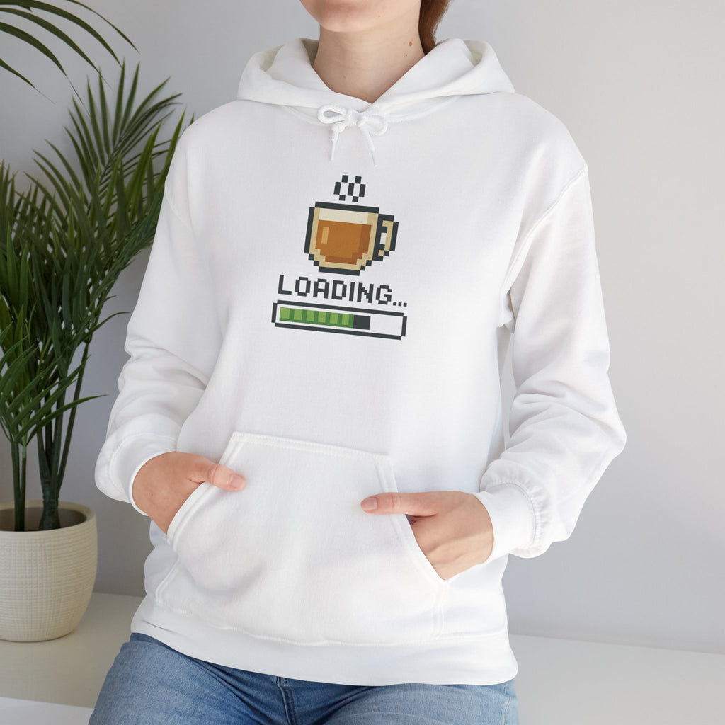 Loading... Coffee Hoodie for Gamers, Cozy Sweatshirt, Unisex Pullover for Coffee Lovers, Gift for Her/Him, Casual Hoodie