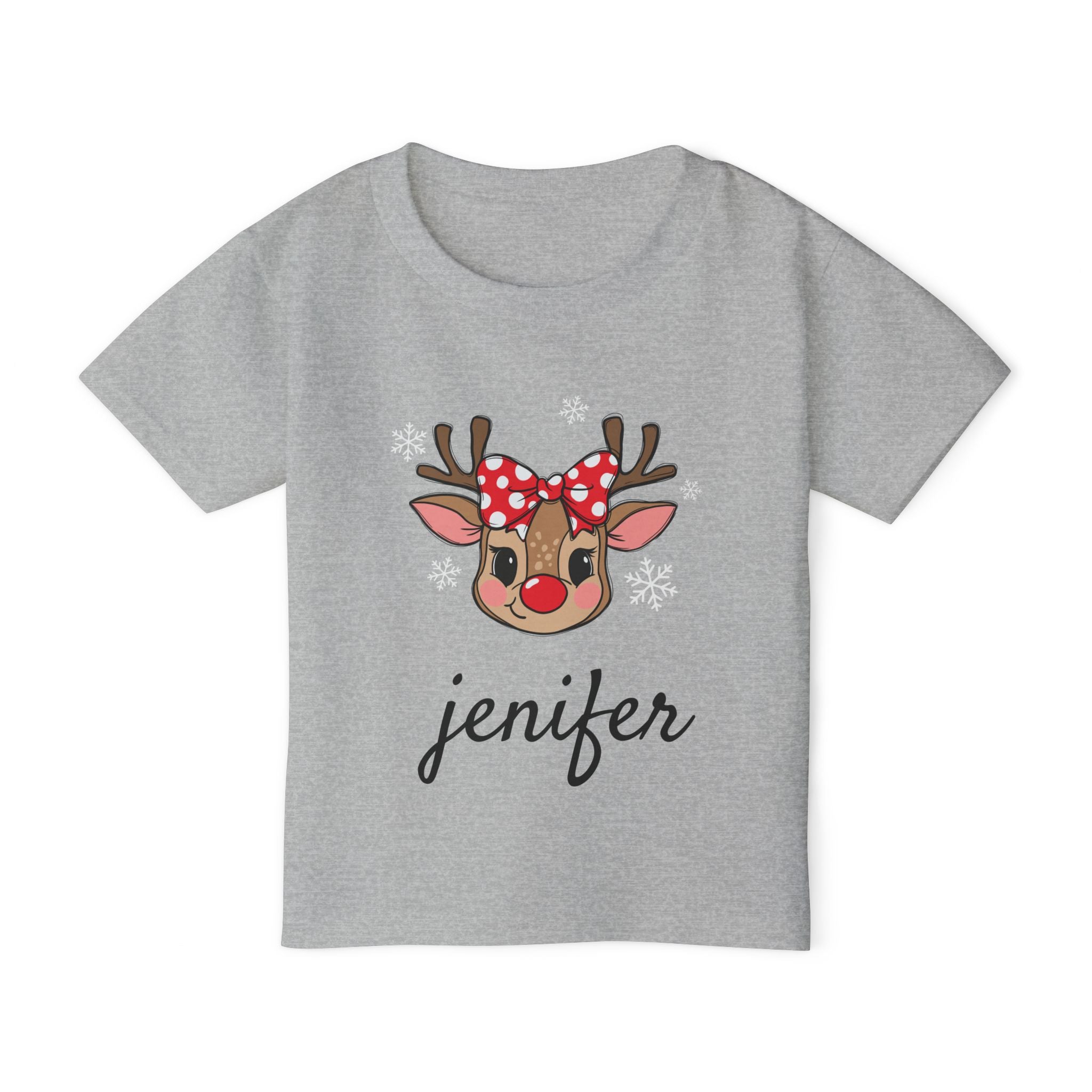 Personalized Toddler Reindeer Tee — Cute Bow  Shirt with your own name