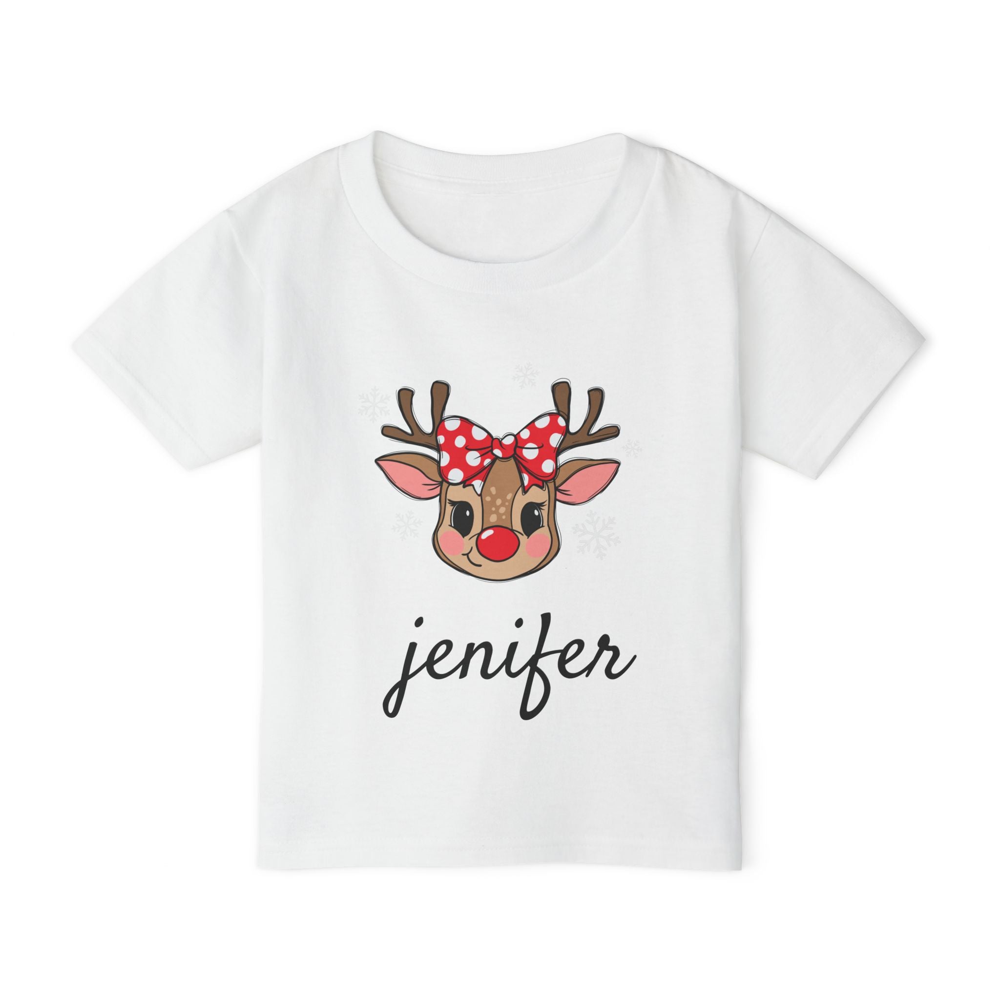 Personalized Toddler Reindeer Tee — Cute Bow  Shirt with your own name