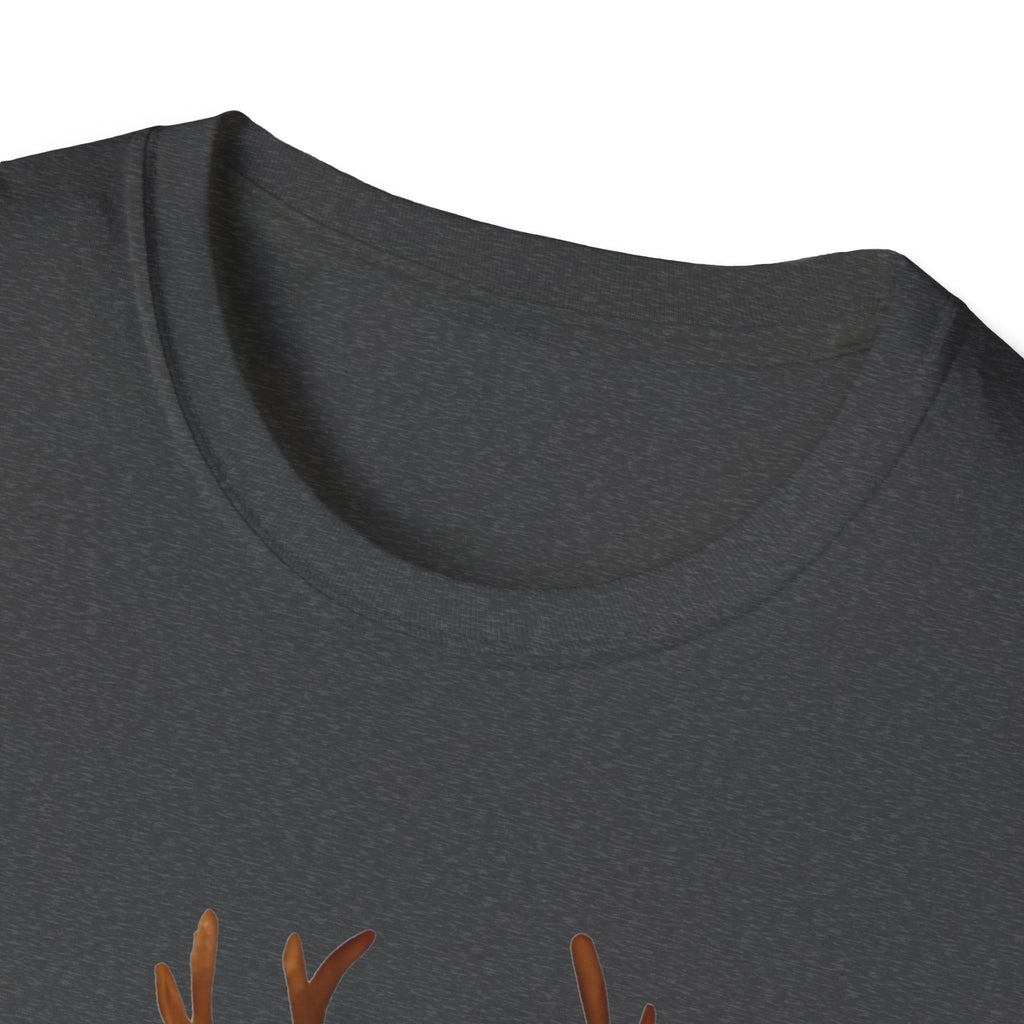 Reindeer with Christmas Stocking T-Shirt — Cute Holiday Deer Tee
