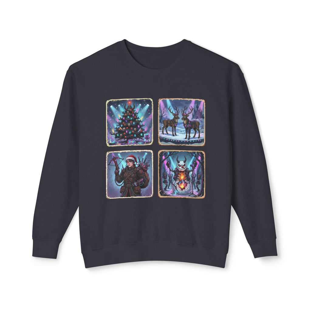Christmas Winter Crewneck Sweatshirt — Festive Tree, Reindeer & Winter Scenes