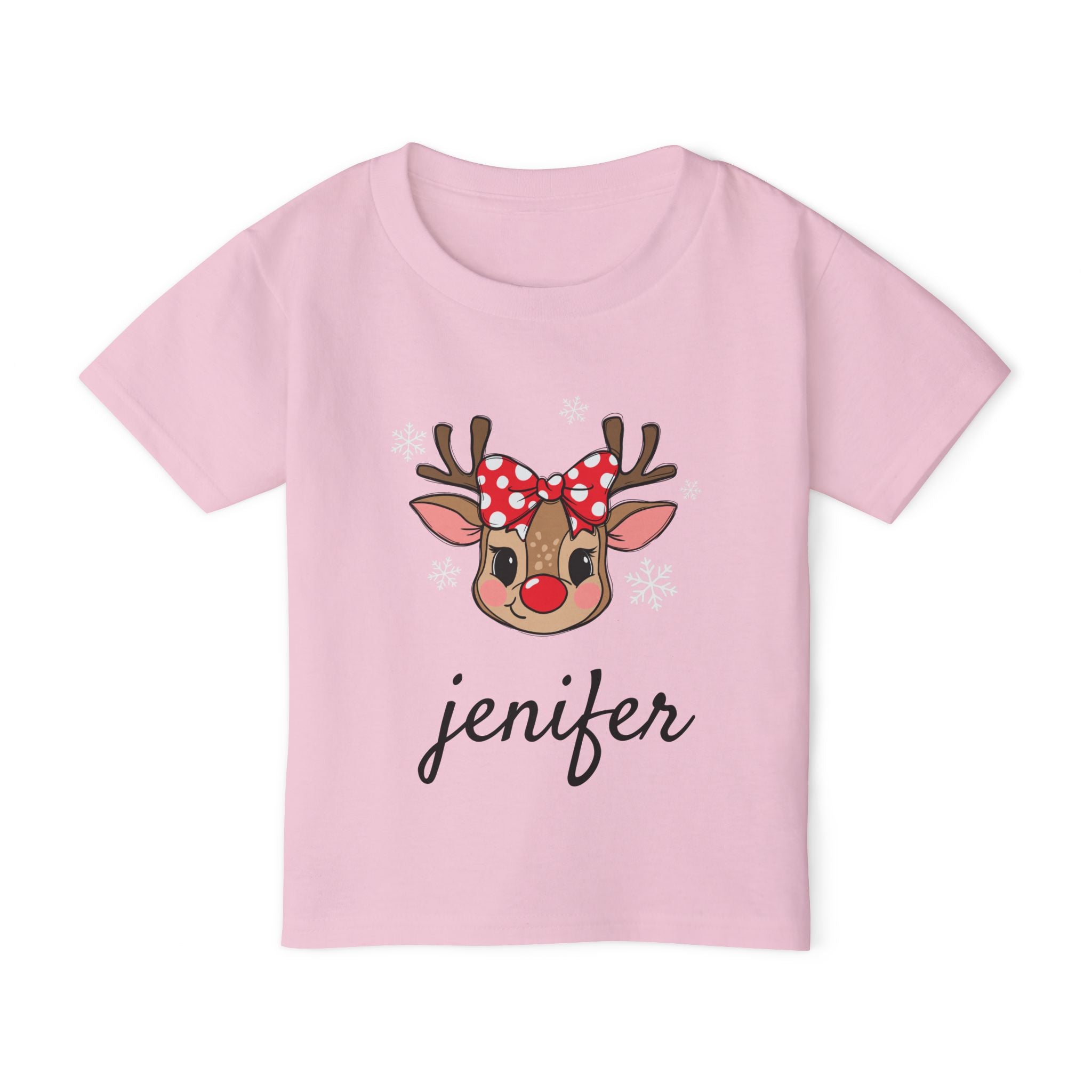 Personalized Toddler Reindeer Tee — Cute Bow  Shirt with your own name