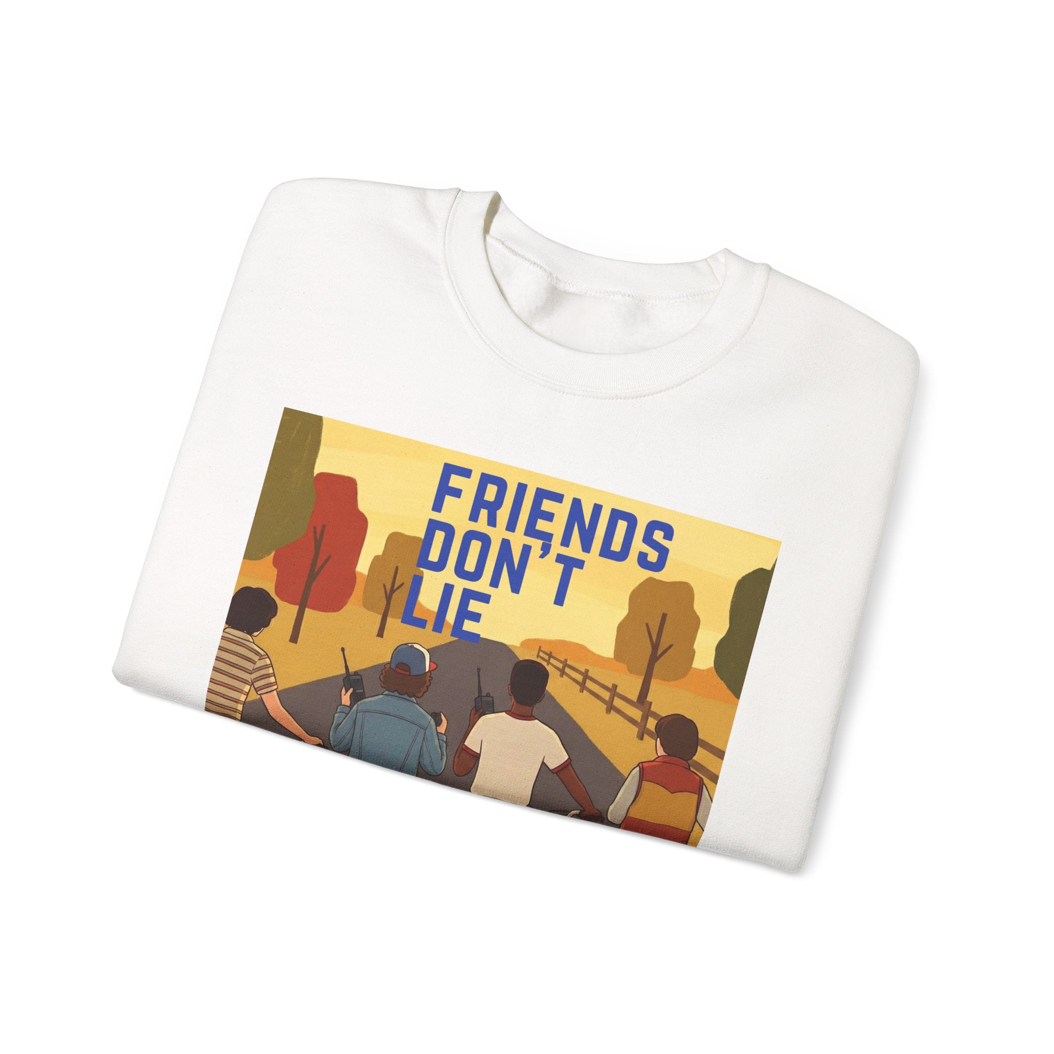 Friends Don't Lie Crewneck Sweatshirt — Nostalgic Stranger Things Inspired Graphic