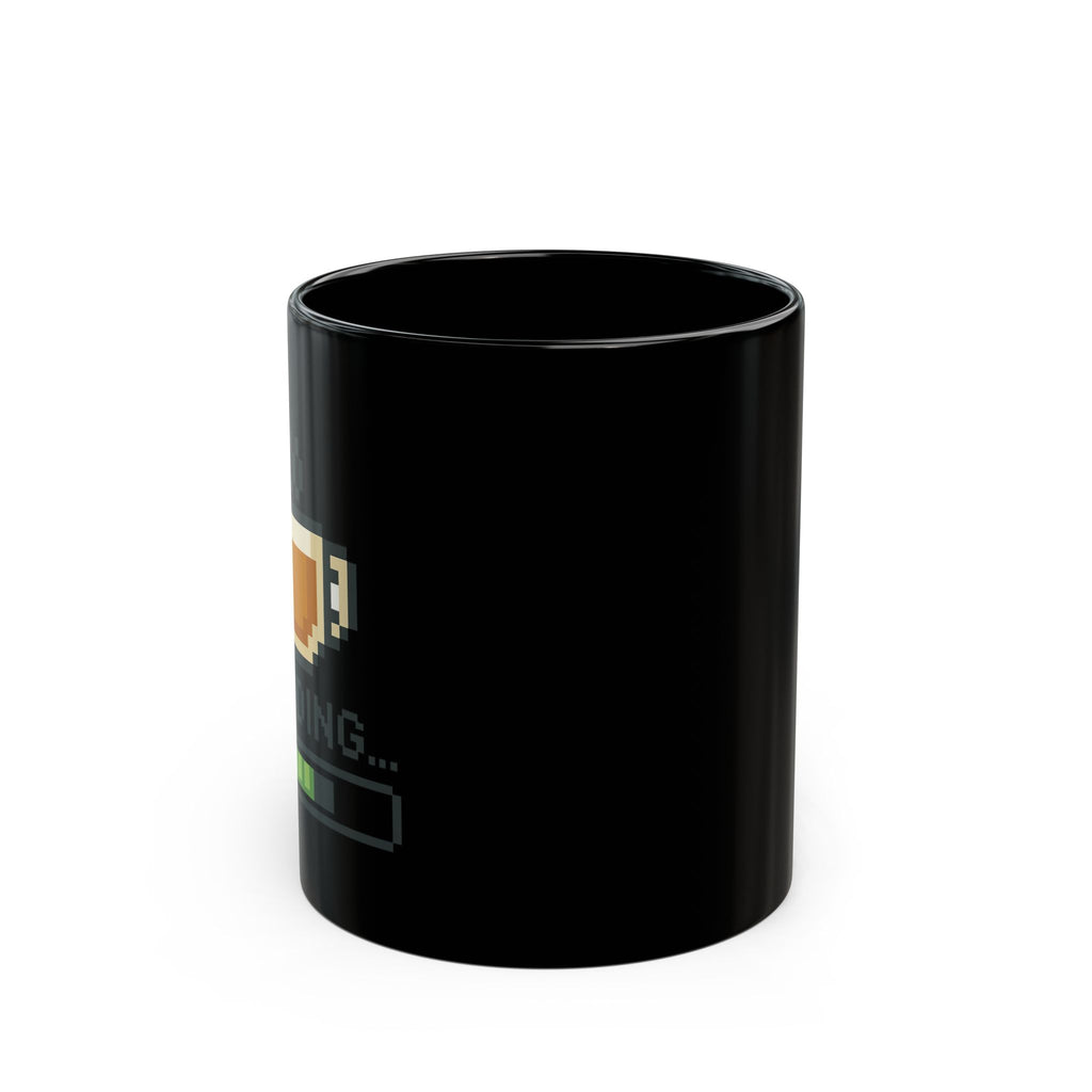 Loading Coffee Mug - Pixel Art Black Coffee Cup, Gamer Gift, Funny Coffee Mug, Tea Lover, Birthday Gift, Office Humor