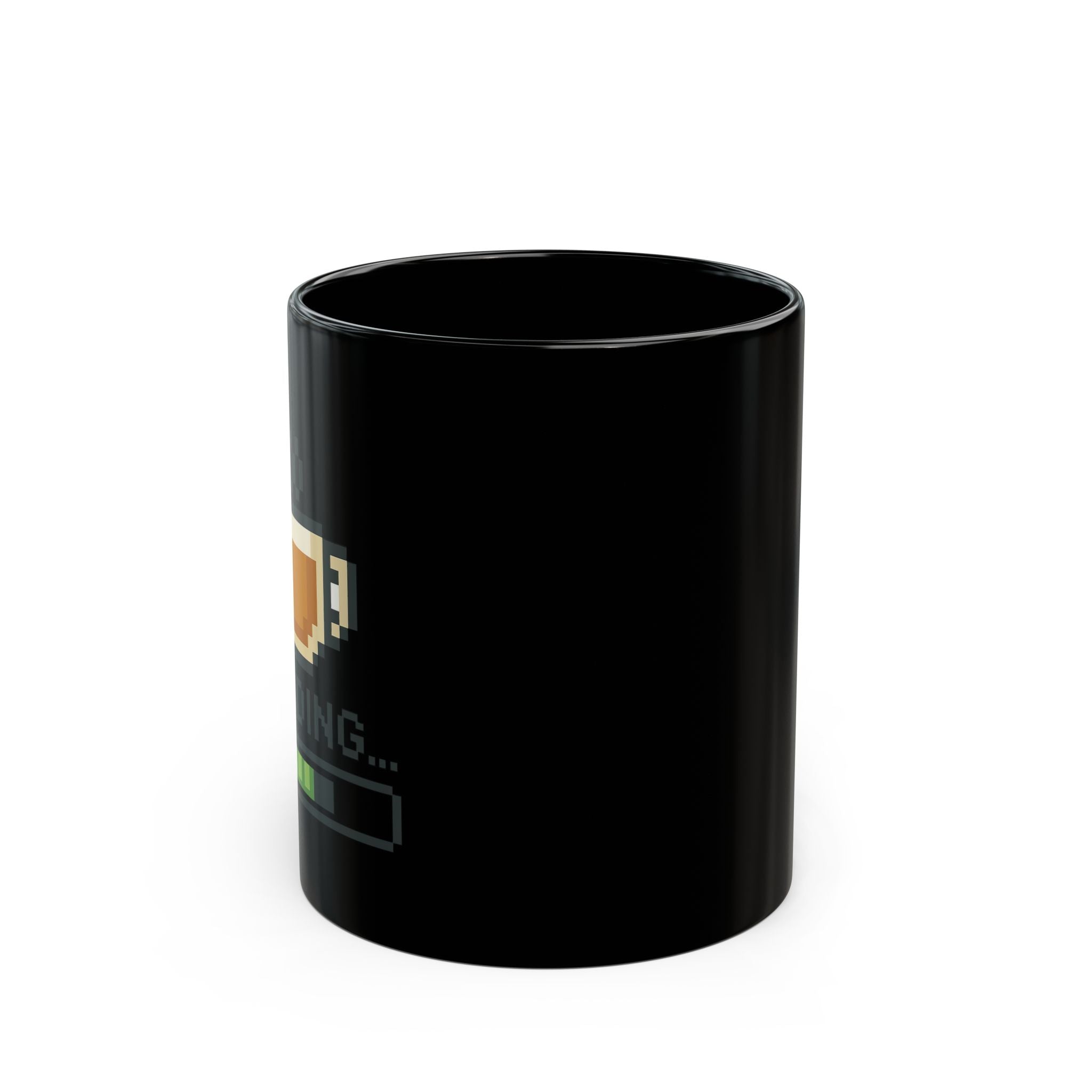 Loading Coffee Mug - Pixel Art Black Coffee Cup, Gamer Gift, Funny Coffee Mug, Tea Lover, Birthday Gift, Office Humor