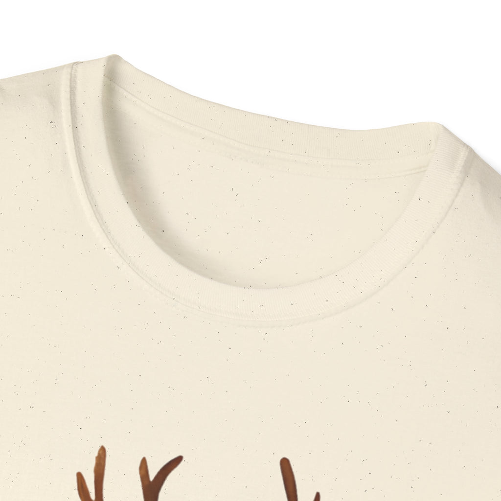 Reindeer with Christmas Stocking T-Shirt — Cute Holiday Deer Tee
